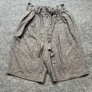 ASOS Gray‎ Linen Blend Paperbag Shorts 30 Drawstring Waist Summer Casual
